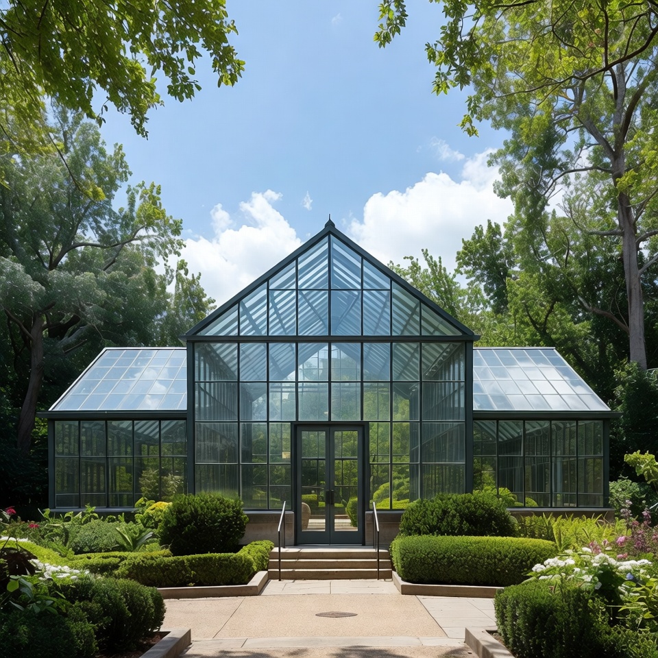 Greenhouse with plants and trees Greenhouse with plants and trees