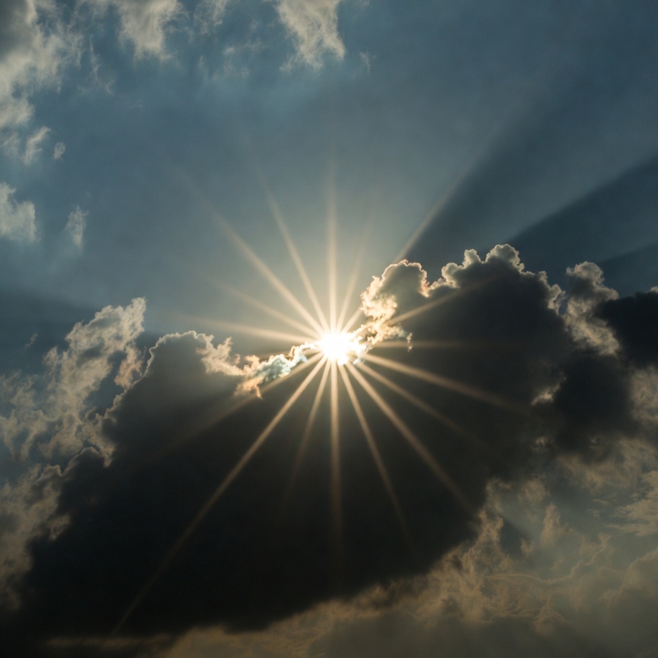 Sunlight breaking through clouds Sunlight breaking through clouds