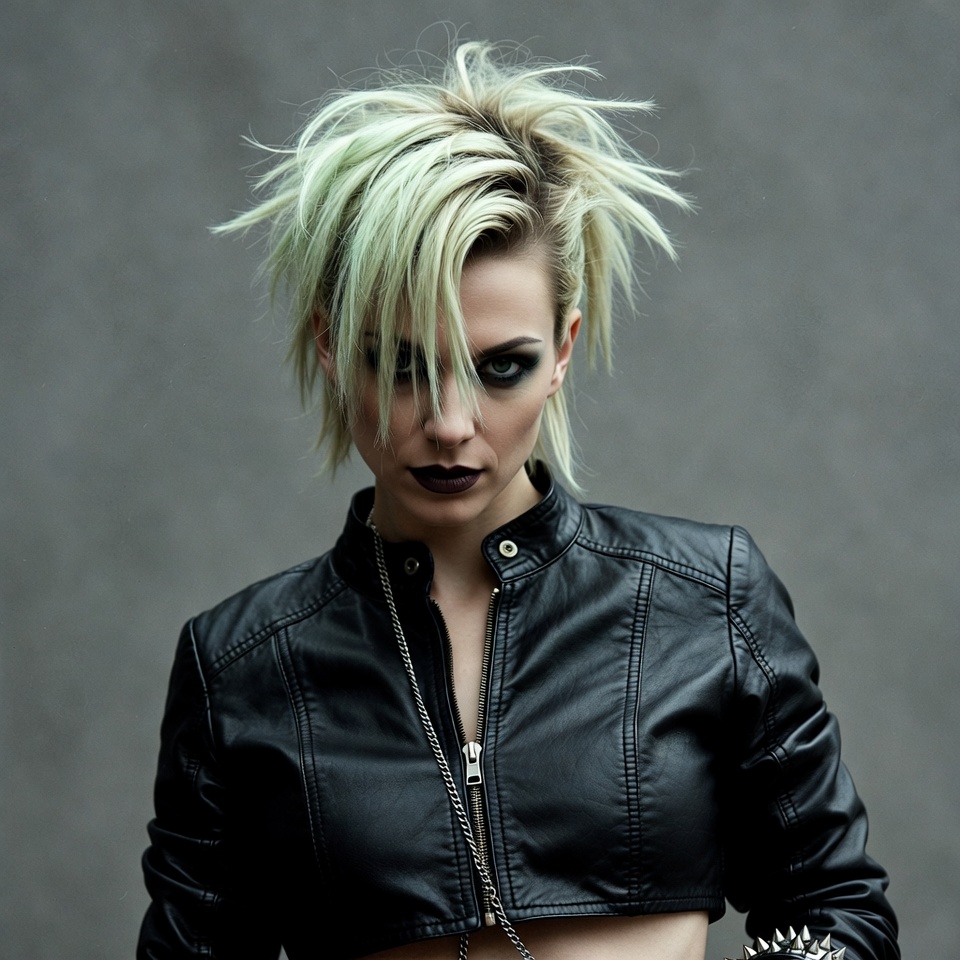 Modern hairstyle with bold style choices Modern hairstyle with bold style choices