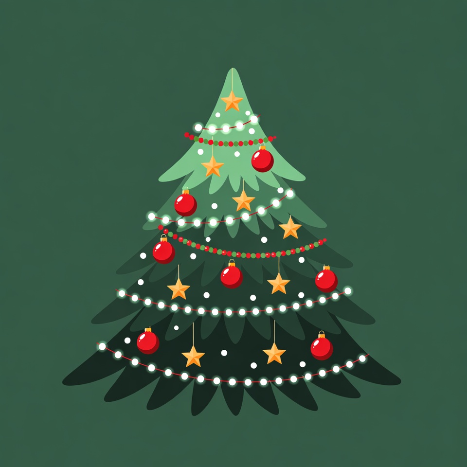 Christmas tree with decorations and lights Christmas tree with decorations and lights