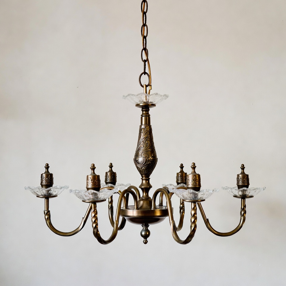 Vintage chandelier hanging indoors Vintage chandelier hanging indoors
