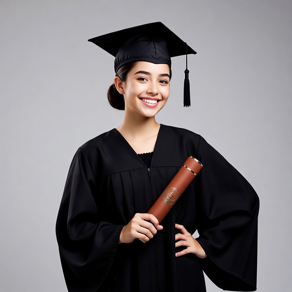 Graduation moment with diploma in hand Graduation moment with diploma in hand