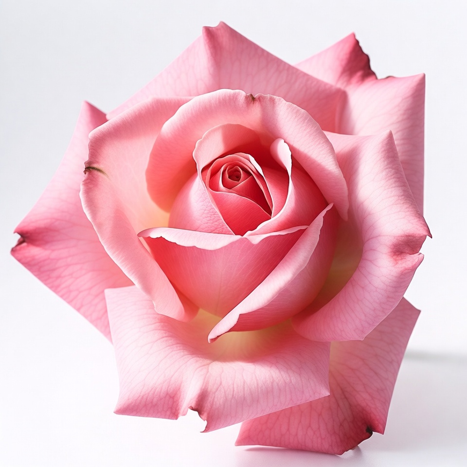 Pink rose close up on white background Pink rose close up on white background