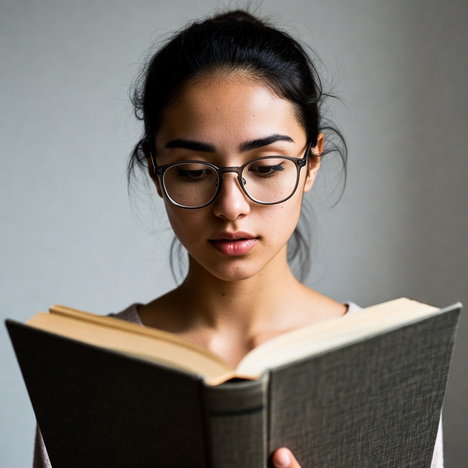 Young woman reading a book indoors Young woman reading a book indoors