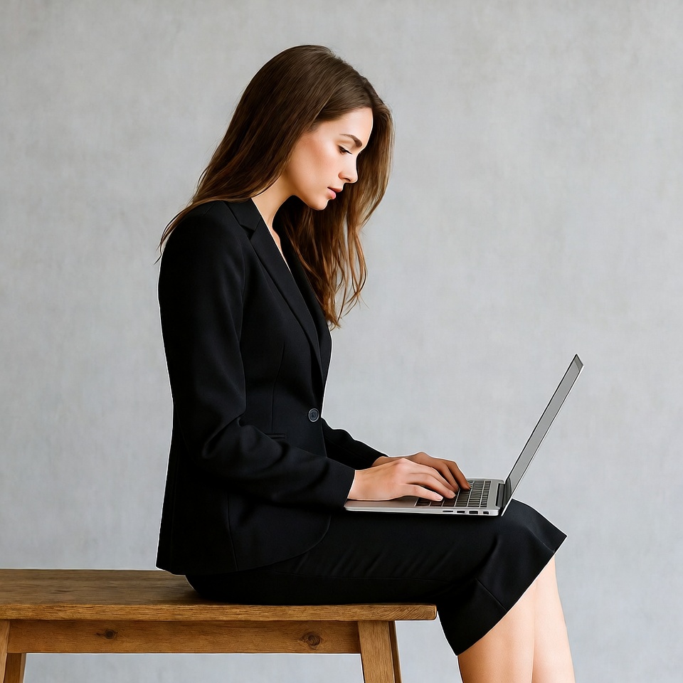 Professional woman working on laptop Professional woman working on laptop