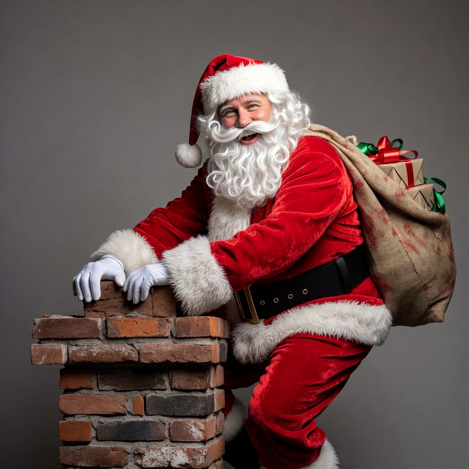 Santa claus at the chimney Santa claus at the chimney