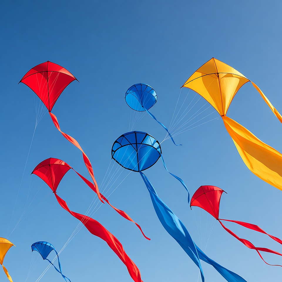 Colorful kites flying in the sky Colorful kites flying in the sky