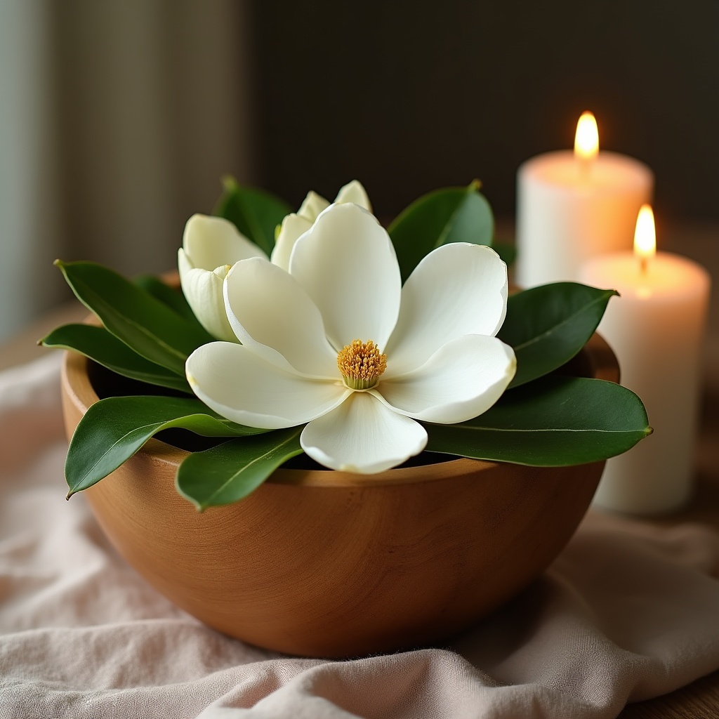 Flowers and candles in a bowl Flowers and candles in a bowl