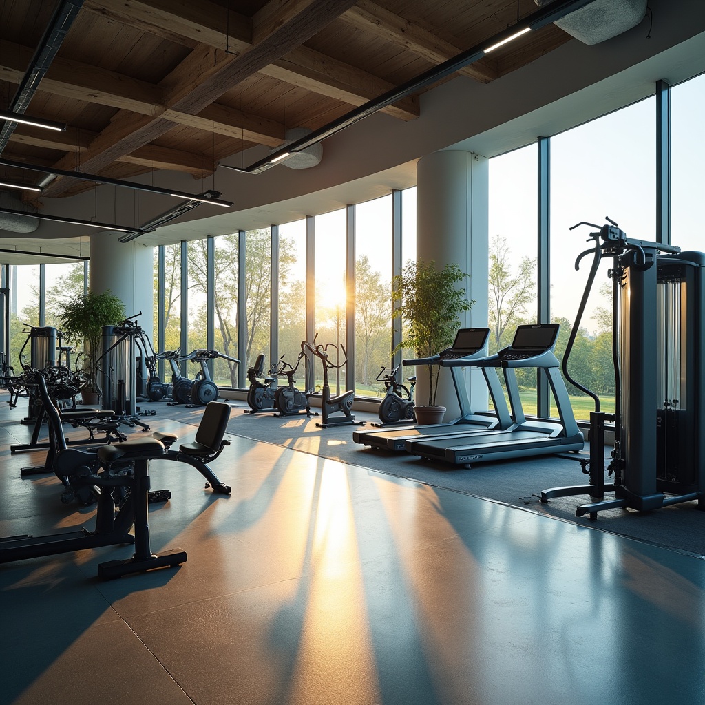 Gym interior with sunlight in morning Gym interior with sunlight in morning