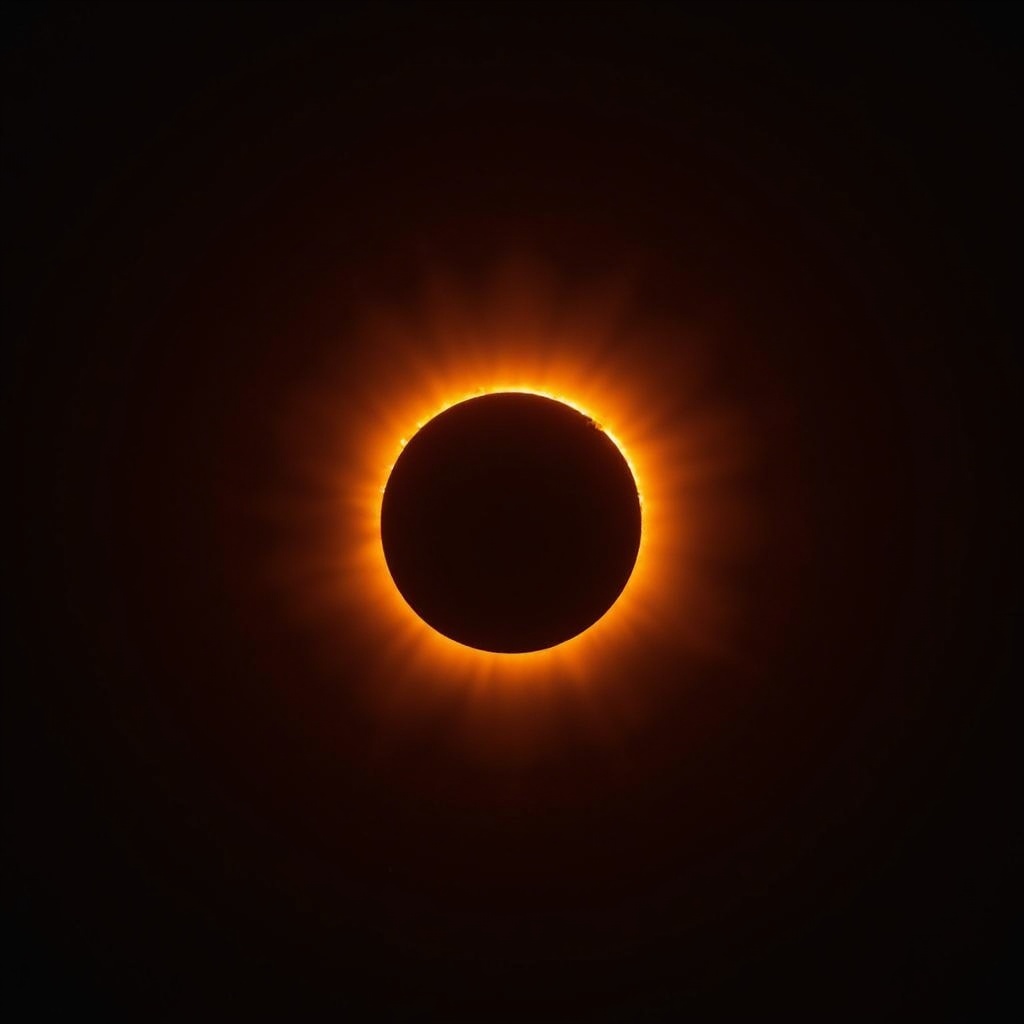 Solar eclipse captured at night sky Solar eclipse captured at night sky