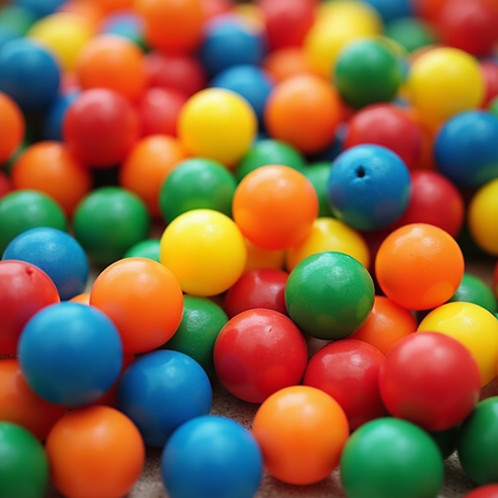Colorful balls scattered on the ground Colorful balls scattered on the ground