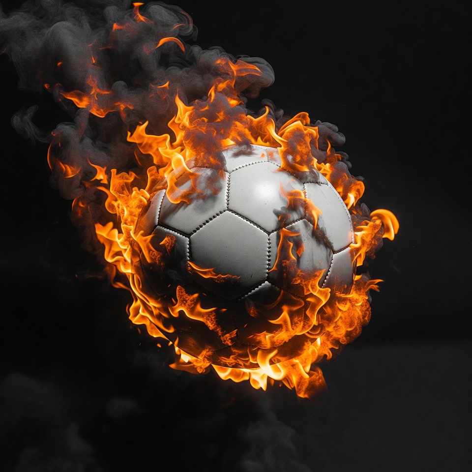 Soccer ball surrounded by fire Soccer ball surrounded by fire