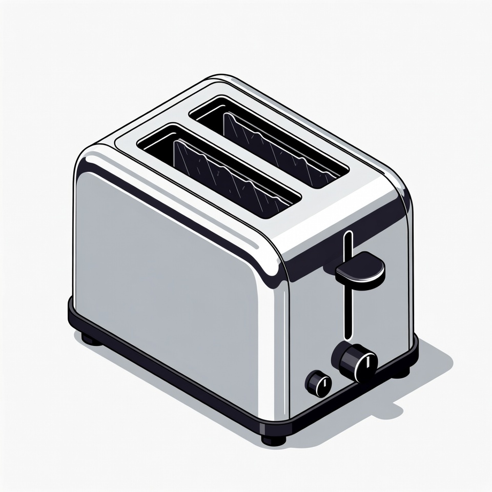 Simple metal toaster on counter Simple metal toaster on counter