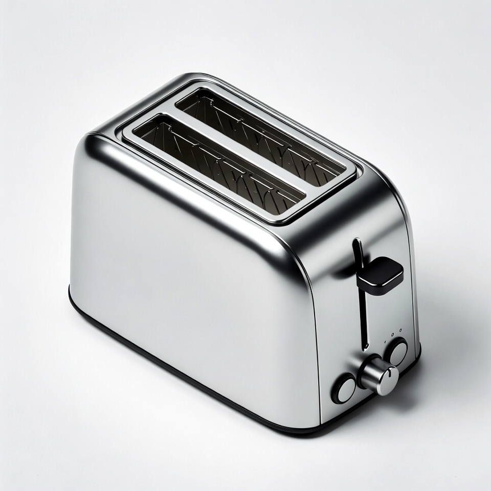 Simple silver toaster on a surface Simple silver toaster on a surface