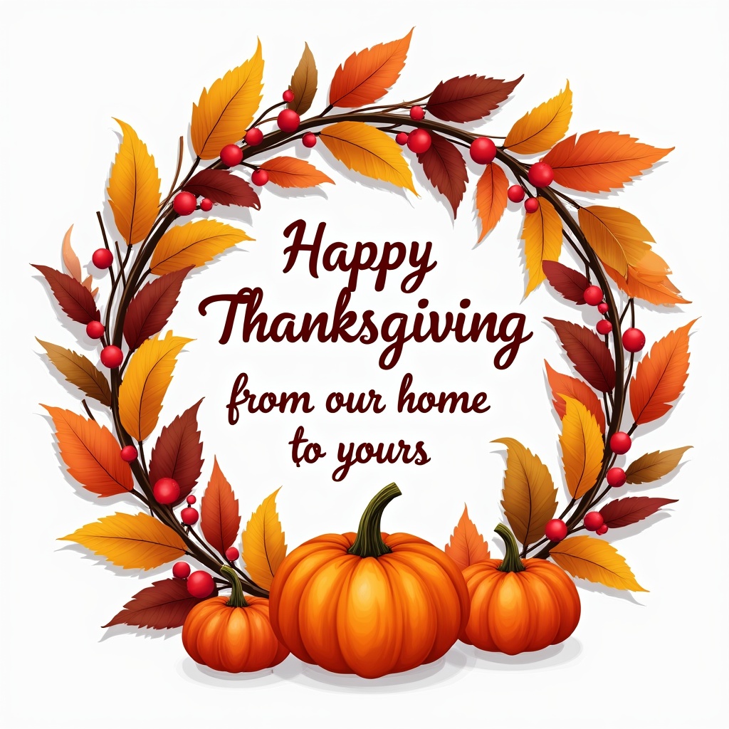 Thanksgiving decoration with pumpkins and leaves Thanksgiving decoration with pumpkins and leaves