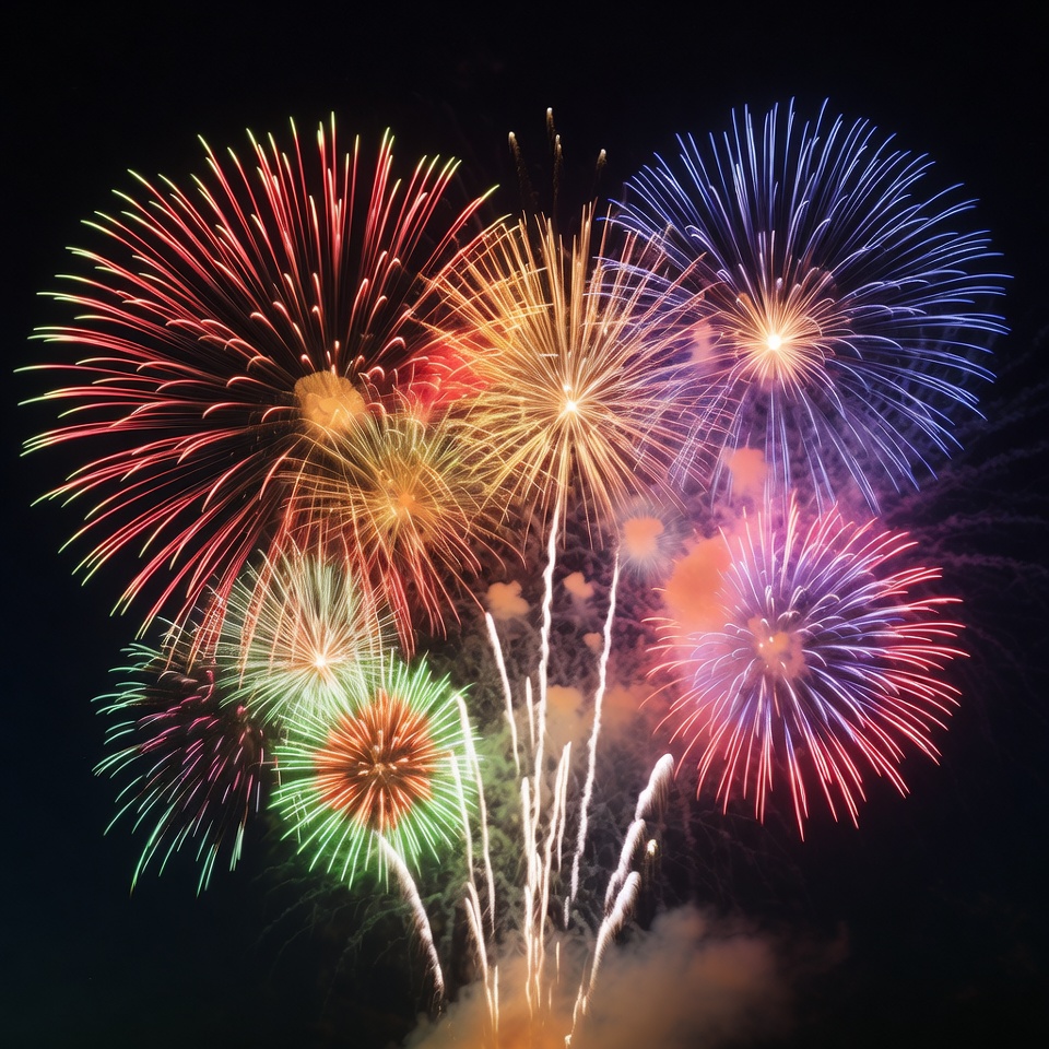 Colorful fireworks display at night Colorful fireworks display at night