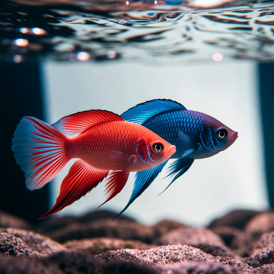 Colorful fish swimming in aquarium Colorful fish swimming in aquarium