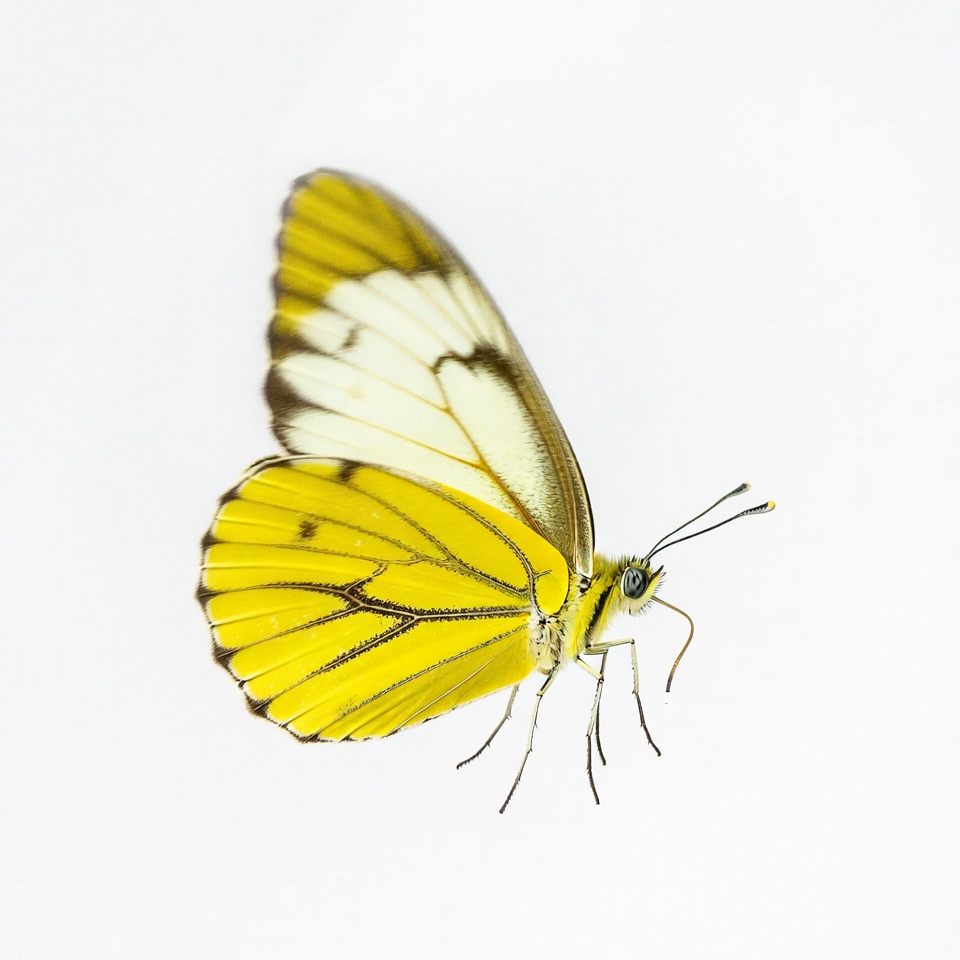 Yellow butterfly on white background Yellow butterfly on white background