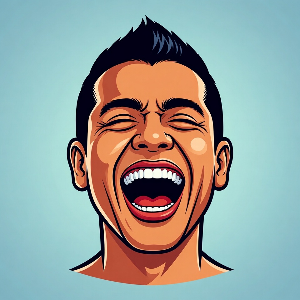 Happy man laughing with joy Happy man laughing with joy