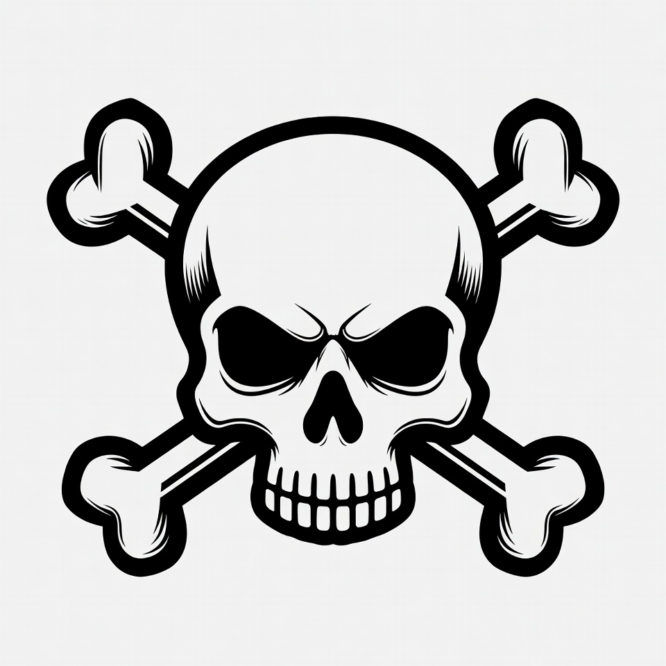 Skull and crossbones illustration design Skull and crossbones illustration design