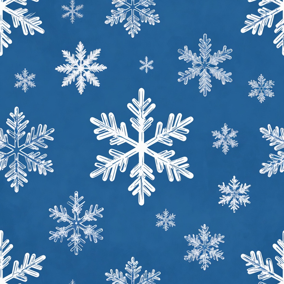 Snowflakes on blue background pattern Snowflakes on blue background pattern