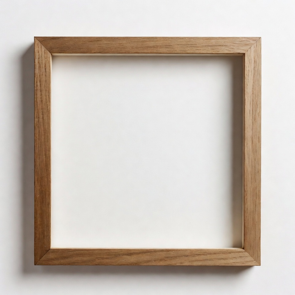 Empty wooden frame on a wall Empty wooden frame on a wall