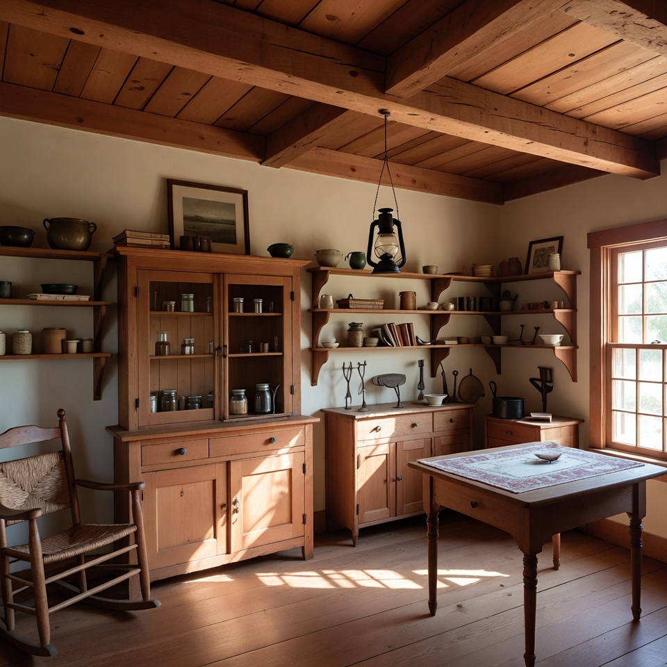 Cozy interior of a wooden kitchen Cozy interior of a wooden kitchen
