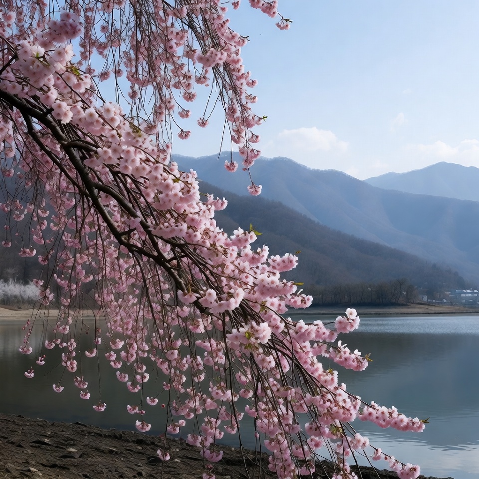 Cherry blossoms by the lake Cherry blossoms by the lake
