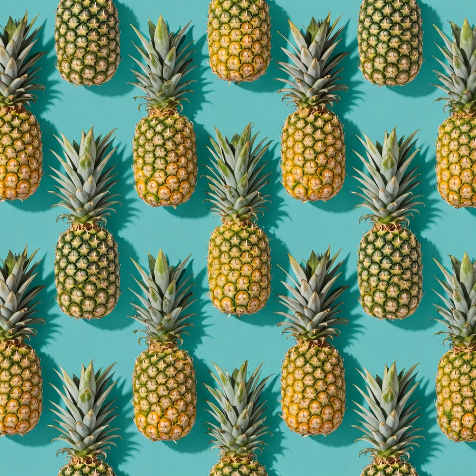 Pineapples on blue background Pineapples on blue background