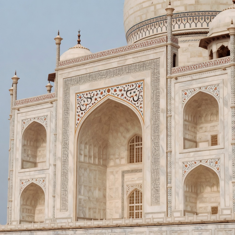 Close-up of taj mahal architecture Close-up of taj mahal architecture