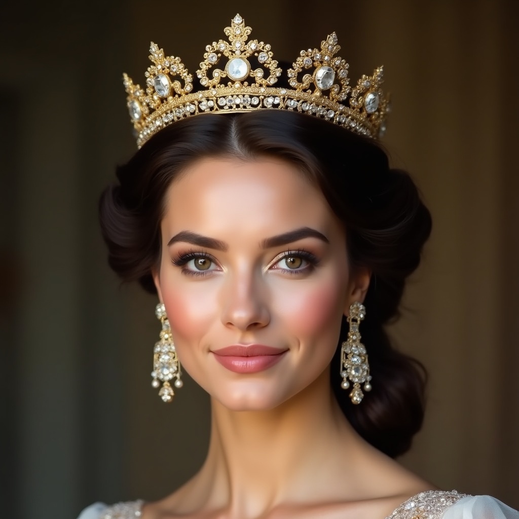 Crown worn by woman indoors Crown worn by woman indoors