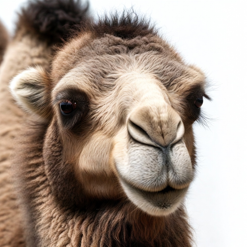 Camel looking at camera indoors Camel looking at camera indoors