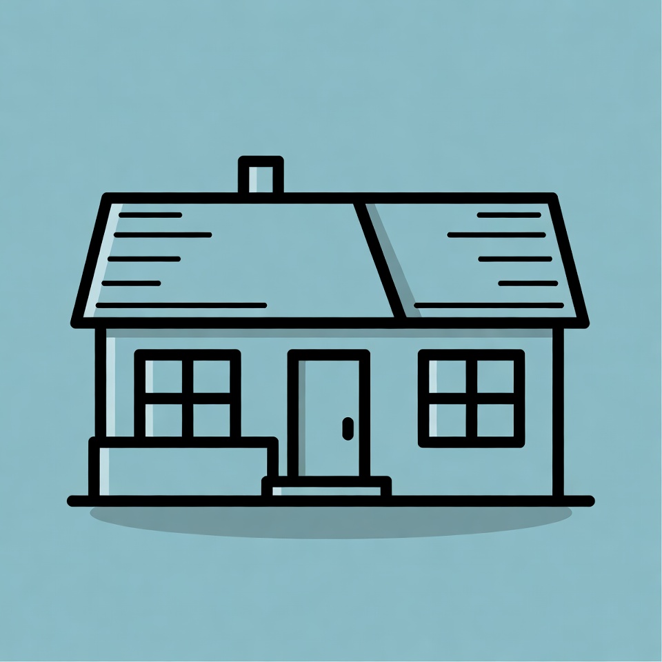 Simple house illustration in bright color Simple house illustration in bright color