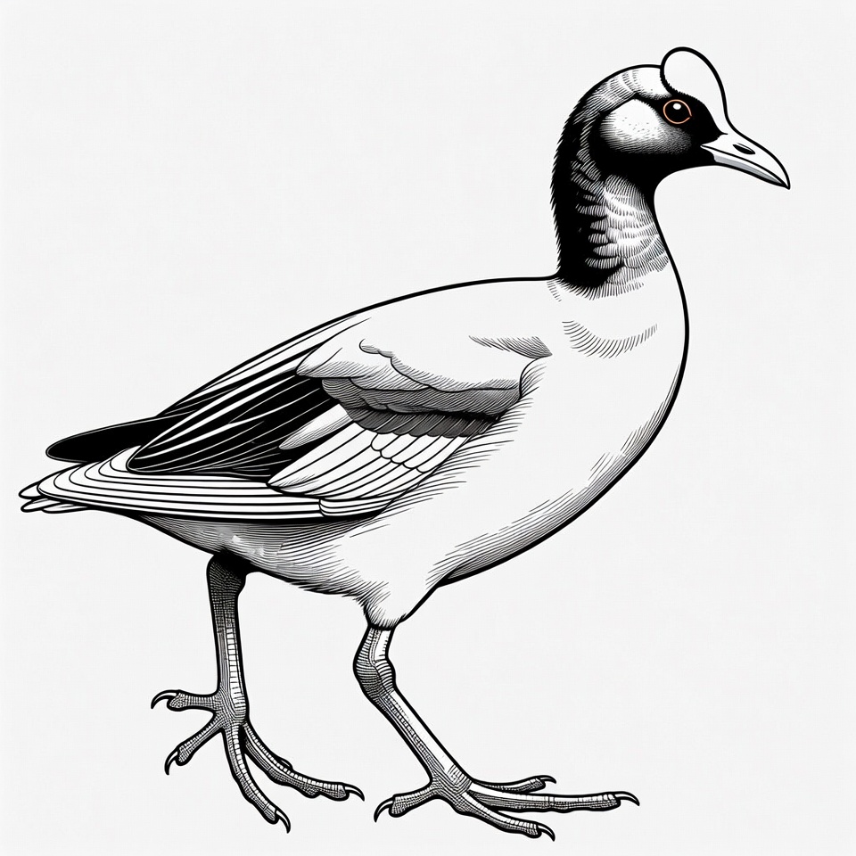 Bird walking on land in detailed style Bird walking on land in detailed style