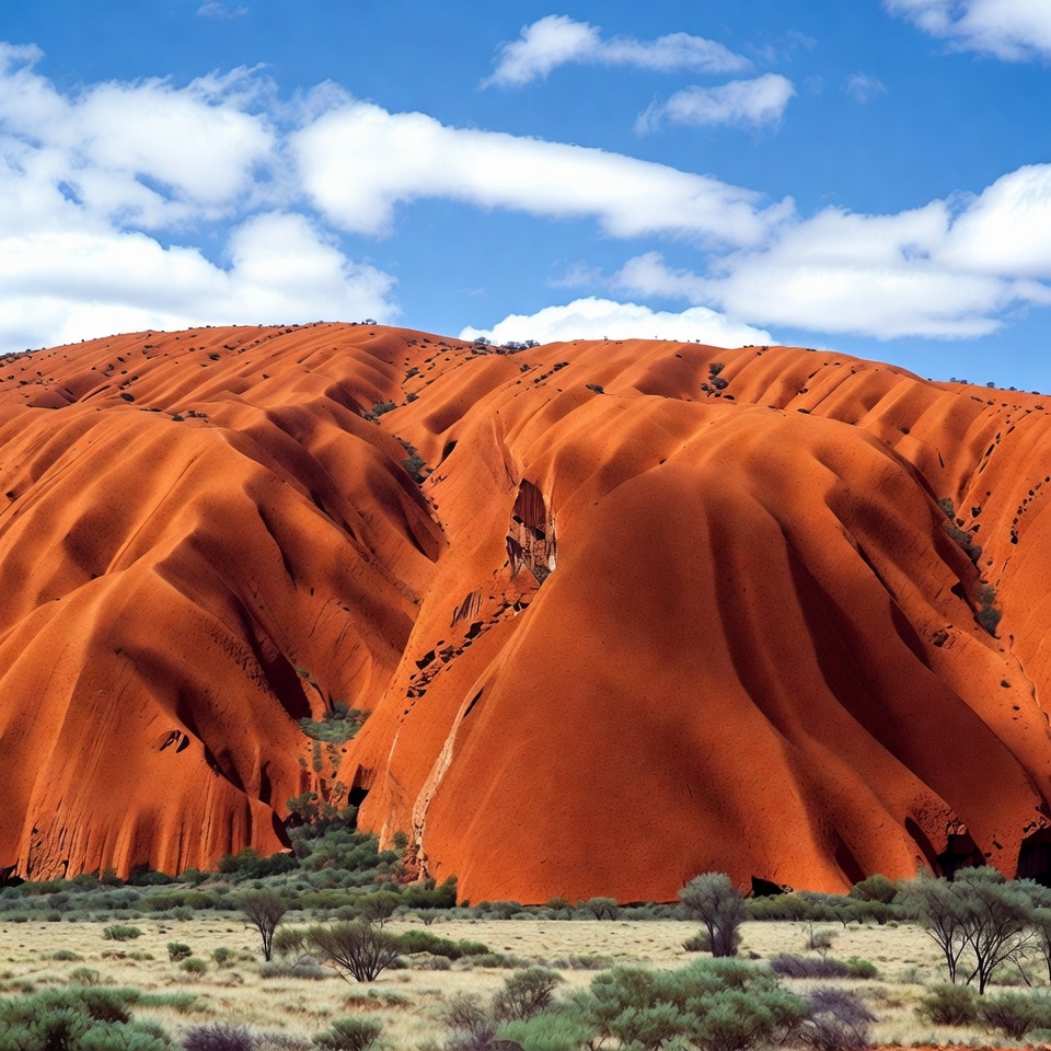 Red hills under blue sky Red hills under blue sky