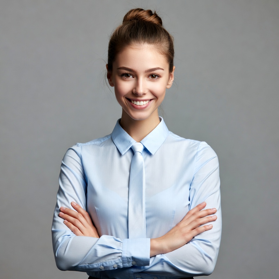 Businesswoman posing with a smile Businesswoman posing with a smile