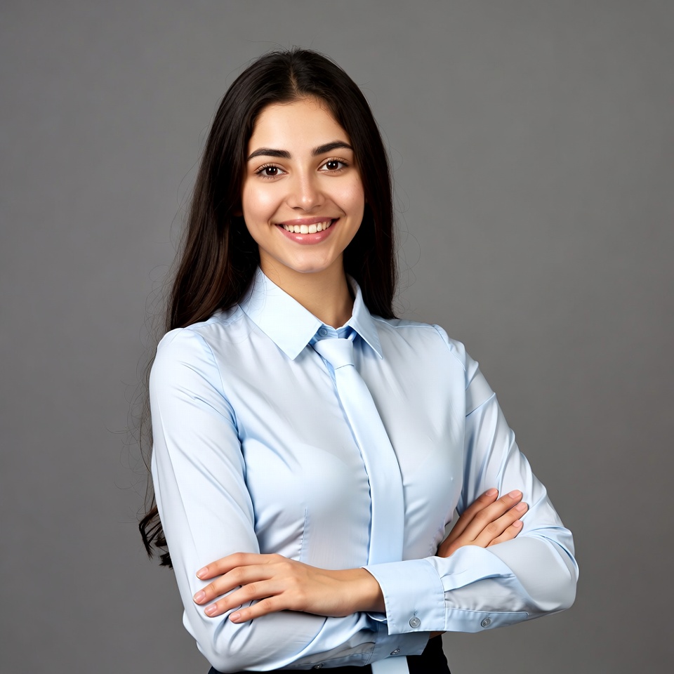 Woman posing with arms crossed Woman posing with arms crossed