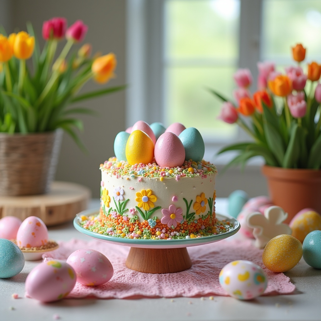 Colorful cake for spring celebration Colorful cake for spring celebration