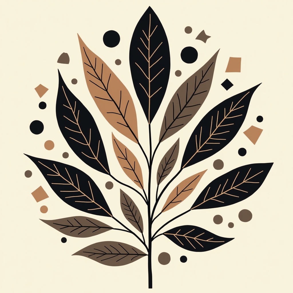 Leaf design with geometric shapes Leaf design with geometric shapes