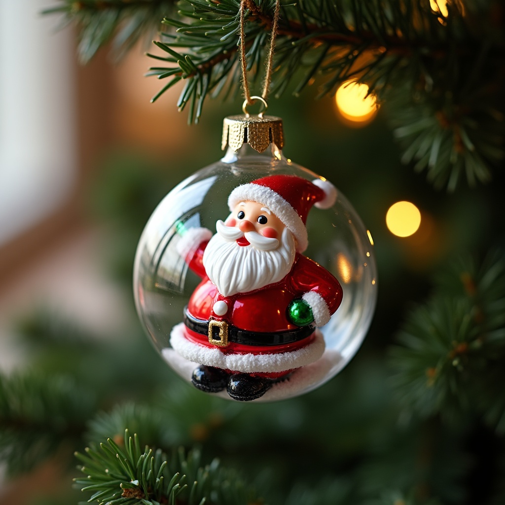 Santa ornament hanging on tree Santa ornament hanging on tree