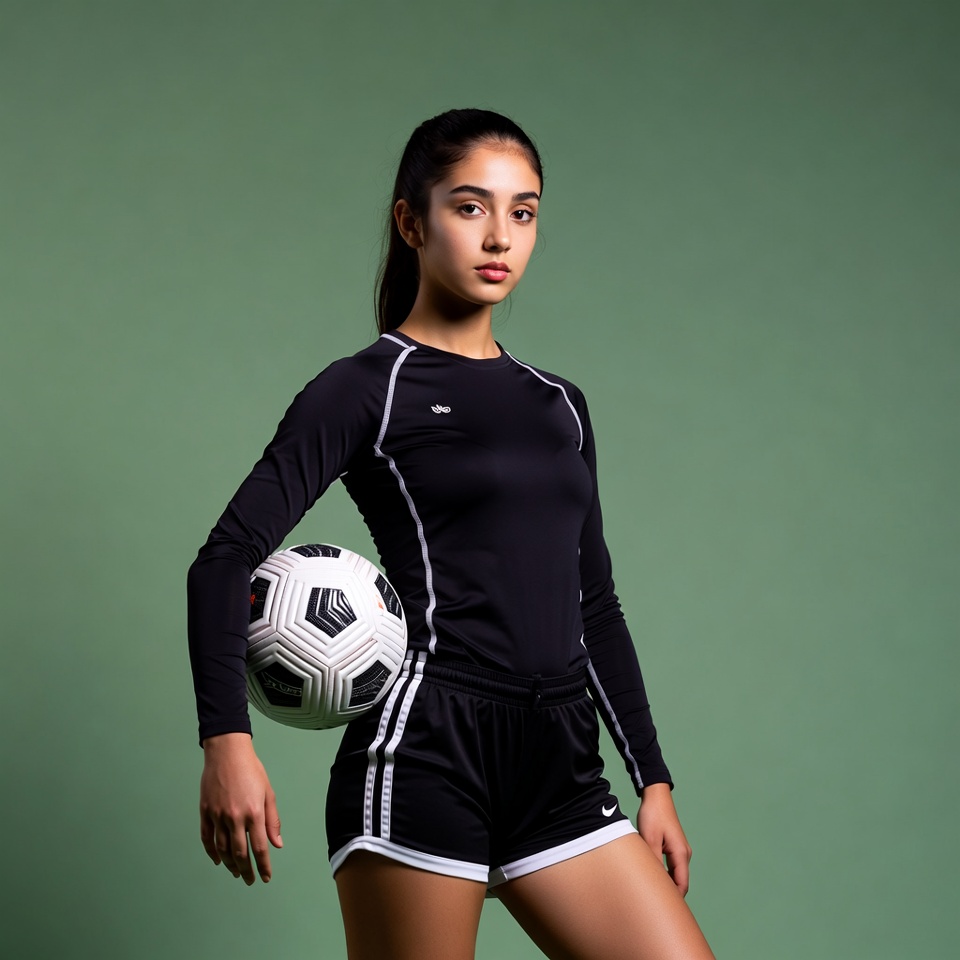 Young athlete poses with soccer ball Young athlete poses with soccer ball