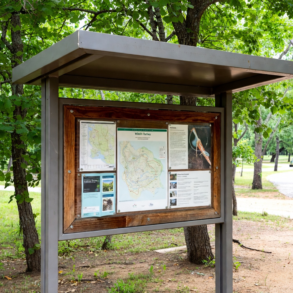 Information board at park site Information board at park site