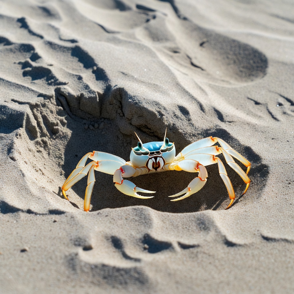 Crab on sandy beach during daytime Crab on sandy beach during daytime