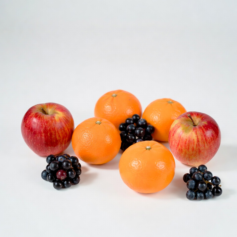 Fruits arranged in a simple display Fruits arranged in a simple display