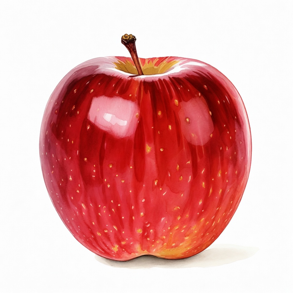 Bright red apple on a white background Bright red apple on a white background