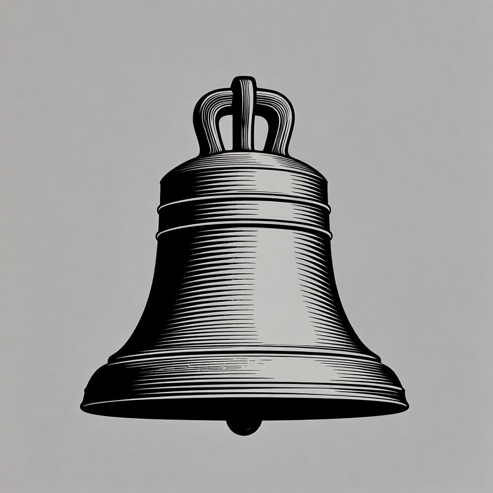 Bell illustration on gray background Bell illustration on gray background