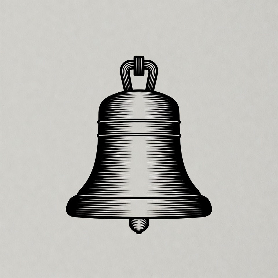 Bell design on neutral background Bell design on neutral background