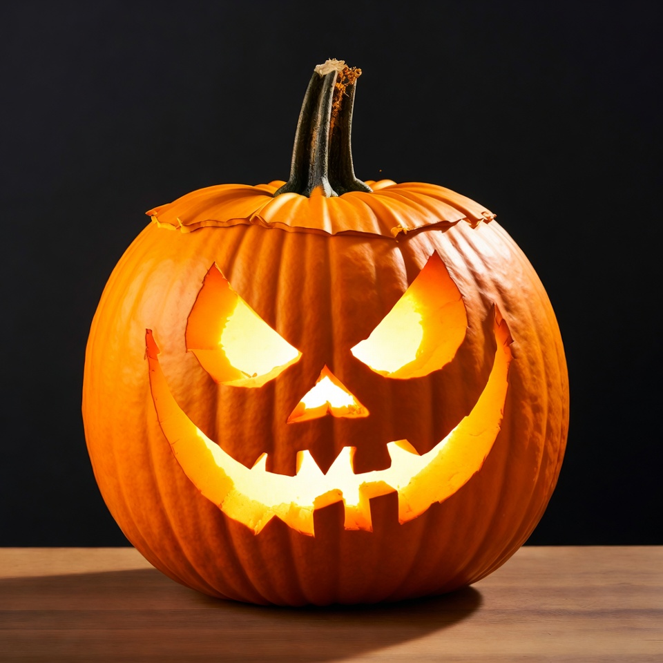 Pumpkin with face carved for halloween Pumpkin with face carved for halloween