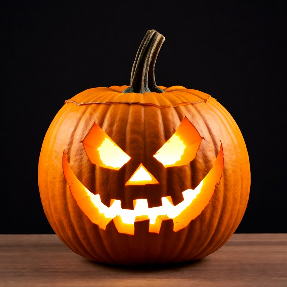 Carved pumpkin displays halloween spirit Carved pumpkin displays halloween spirit