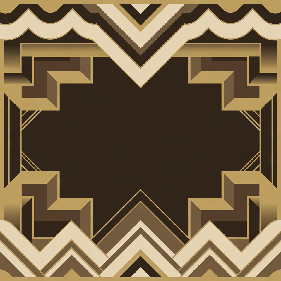 Art deco style design in brown and gold Art deco style design in brown and gold